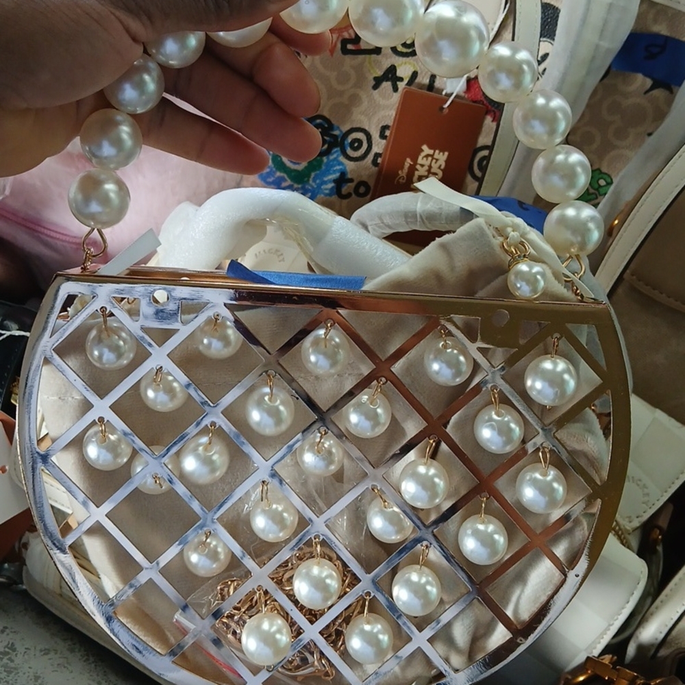 Pearl and Gold Handbag
